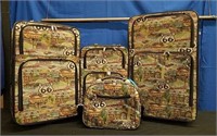 4 PC Route 66 Tapestry Luggage Set