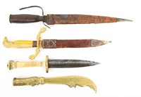 TRENCH ART STYLE & HUNTING KNIFE LOT OF 4