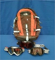 North Face Backpack,3 Ski Goggles