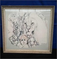 Framed Picture "The Peaceable Kingdom"