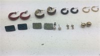 Nine Pairs of Pierced Earrings