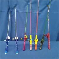 7 Children's Fishing Poles with reels