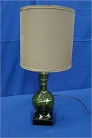 Green Clear Glass Lamp with Shade