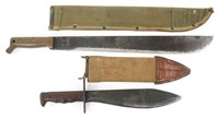 WWI M1917 BOLO KNIFE & WWII MACHETE LOT OF 2