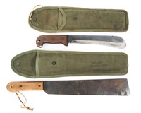 WWII CASE XX & SQUARE TIP DIAMOND MACHETE LOT OF 2