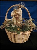 Basket with Nativity & Decor