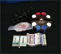Box Poker Chips Set, Playing Cards, Chip Holder
