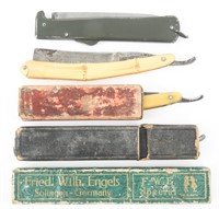WWII GERMAN POCKET KNIFE & STRAIGHT SHAVING RAZORS