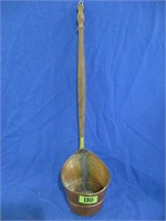 Copper laddle with long wooden handle