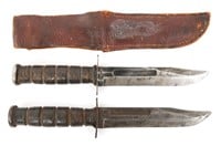 WWII USN & USMC MK2 CAMILLUS KABAR KNIFE LOT OF 2