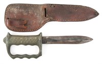 WWII TRENCH FIGHTING KNUCKLE DUSTER KNIFE & SHEATH
