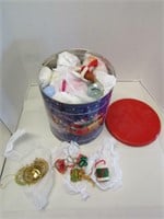 12x10 Christmas Tin Filled with Ornaments
