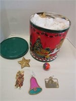 12x10 Christmas Tin Filled with Ornaments