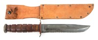 WWII USMC EARLY RED SPACERS FIGHTING KNIFE KABAR