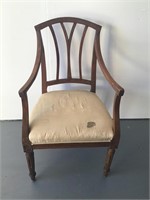 Antique Wood Boudoir Arm Chair