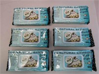 6 Pack Natural Bamboo Baby Wipes 60 Per Pack