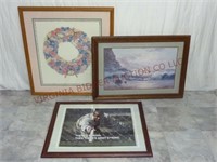 Large Wood Framed Pictures ~ Lot of 3