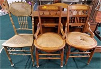 Assorted Wood and Cane Chairs