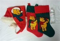 Winnie The Pooh Stockings & Santa Hat