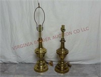 Brass Table Lamps ~ Both Power On