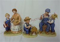 Denim Days Figurines by Homco ~ Lot of 3