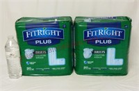 Fit Right Plus Briefs ~ Large ~ 2 Packs of 20