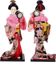 12" Geisha Japanese Doll Folk Kimono Doll