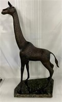 34" Bronze Giraffe on Granite Base