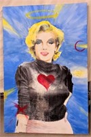 Large Oil on Canvas Marilyn? Halo/Heart