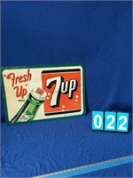1953 FRESH UP WITH 7UP TIN SIGN
