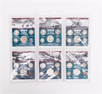 Coin 6 WWII Plaques - Coin Series In Plastic