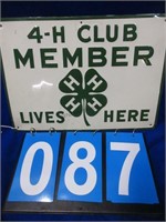 TIN 4H CLUB MEMBER SIGN