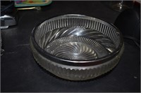 crystal bowl silver rim