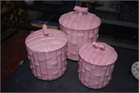 3 pink cannisters