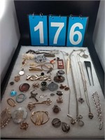 NECKLACES,PINS & MORE GROUP LOT JEWELRY
