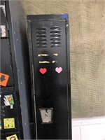 Tall single black metal locker