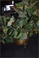 gold pot with plants