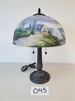 Thomas Kinkade Reverse Painted Table Lamp (No Ship
