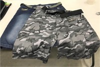 2 New Pairs Size 40 Shorts w/Belts