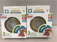 2 New Circus Dano Baby Teethers