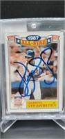 Darryl Strawberry Autographed Baseball Card w/COA