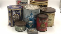 9 Advertising Tins including 1969 Nabisco