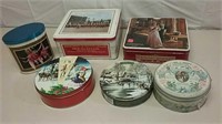 Various Collectible Metal Cookie Tins Incl Royal