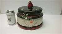 Snowman Head Ceramic Cookie Jar