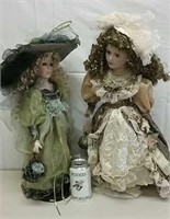 Two Victorian Style Porcelain Dolls