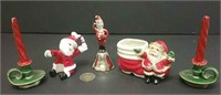 Vintage Santas & Candle Holder Lot Incl. 1957