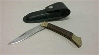 Stainless Steel Folding Knife W/ Sheath 4" Blade