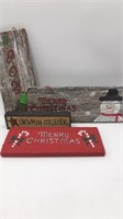 4 Wooden Christmas signs