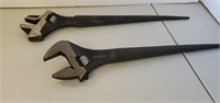 Two Steel worker’s Adjustable Wrenches