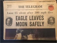 MOON LANDING July 21, 1969 Telegram Paper